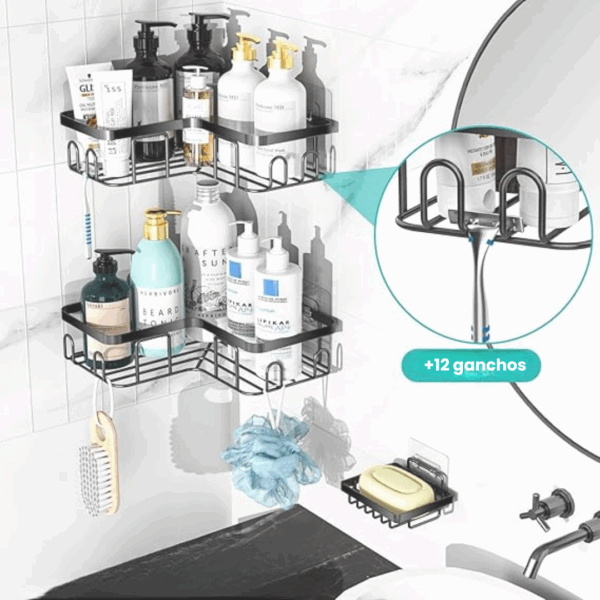 Organizador esquinero para ducha.